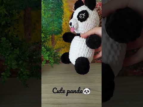 #amigurumi #handmade #cutepanda #black #white #teddybear  #knittingdesign #sevimli #panda #crochet