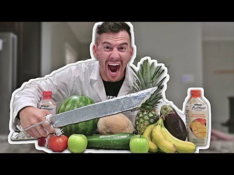 REAL LIFE FRUIT NINJA VS GALLIUM SWORD EXPERIMENT!! (MOST DANGEROUS GALLIUM TOY) Video