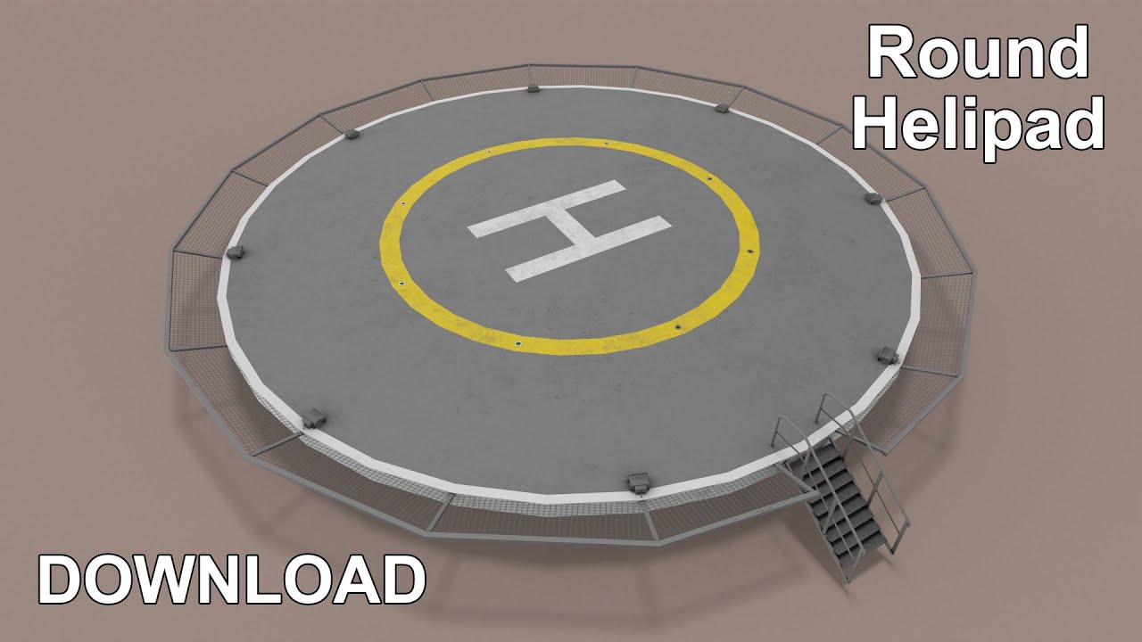 हेलीपैड राउंड--321-- 3D मॉडल