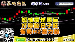 【大戶羅盤籌碼動能】 #謝宗霖0623，短線操作國巨 打帶跑日子旺 佈局H2潛力股 (圖)