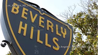 preview picture of video 'UHD Ultra HD 4K Video Stock Footage Los Angeles Iconic Beverly Hills Road Famous Sign Cars Traffic'