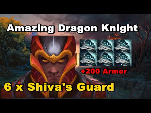 OMG Dragon Knight 6x Shivas Guard +200 Armor 7.24 Dota2