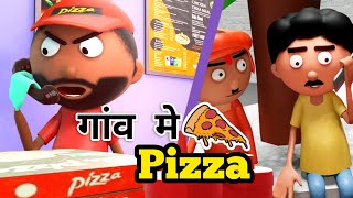 गांव में पिज़्ज़ा।Gaon Me Pizza|Pizza Delivery | Cartoon Master Gogo |Jokes|