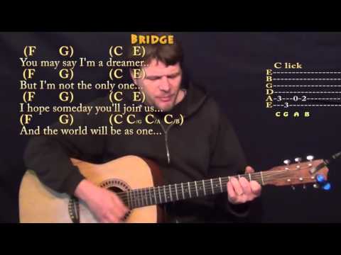 Imagine (John Lennon) Strum Guitar Cover Lesson in C with Chords/Lyrics #imagine #johnlennon