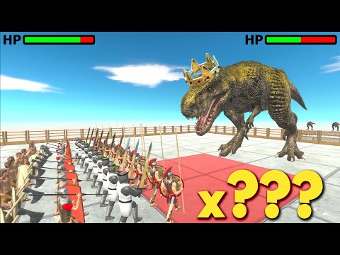 How many Humans need to Defeat T-Rex Tournament on Dynamite Arena - Animal Revolt Battle Simulator