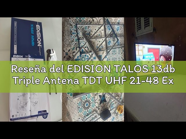 Vídeo relacionado con EDISION YAGI 8db Antena TDT UHF 21-48 Digital Terrestre,con Filtro LTE 5G,Ideal para recepción de Televisión Digital Terrestre DVB-T/T2,Frecuencias 470-694Mhz,Longitud 47cm,LTE700,Azul