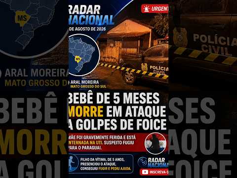 🚨 Bebê de 5 meses morre após ataque com foice em MS