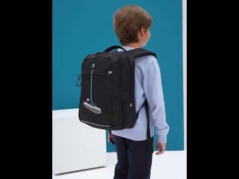 Миниатюра изображения товара Школьный рюкзак Grizzly RB-456-6 (черный/салатовый)