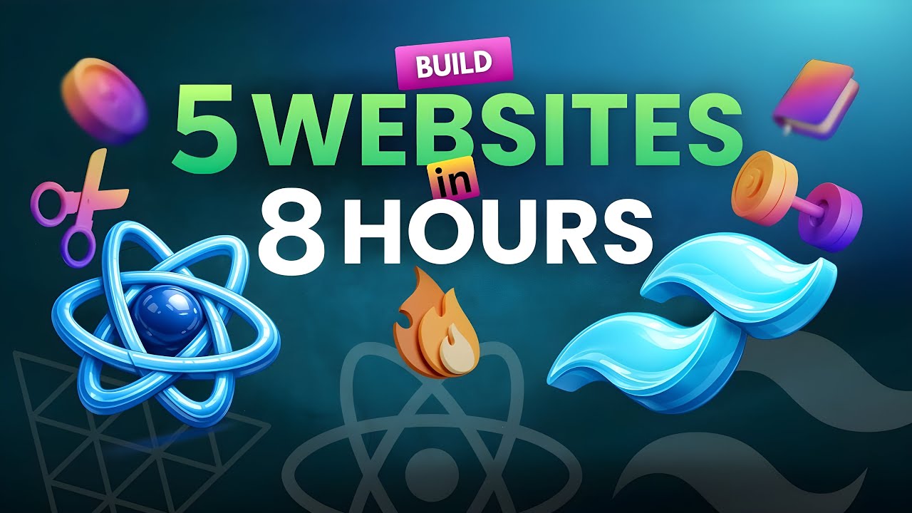 Build 5 Modern Web Apps using ReactJs, Tailwind CSS and API | Full Tutorial with API Projects