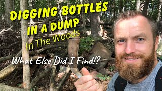 Digging Bottles In A Dump In The Woods