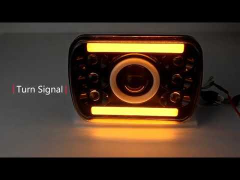 5X7 7X6 Inch Beam LED Headlight DRL Jeep Wrangler YJ