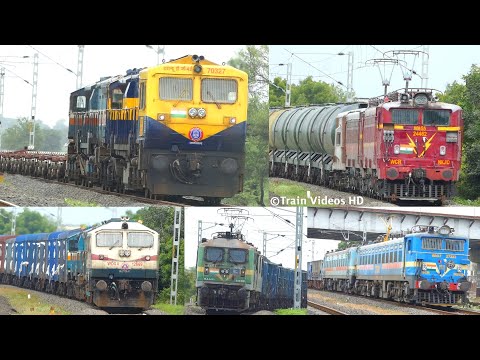 Indian Railways GOODS TRAINS | Powerful Diesel vs Electric Freight Train | Malgadi Train Videos