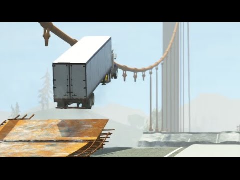Cars Vs. Bridge Jump – BeamNG.Drive