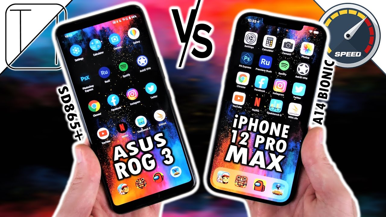 Asus ROG Phone 3 vs iPhone 12 Pro Max Speed Test