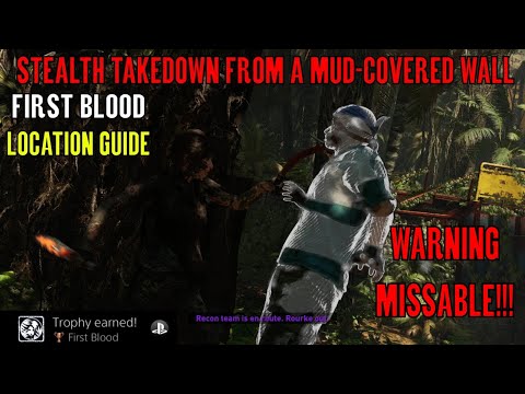 Shadow of the Tomb Raider 🏹 First Blood Guide 🏹 (Stealth Takedown Mud Covered Wall) MISSABLE!!! Video