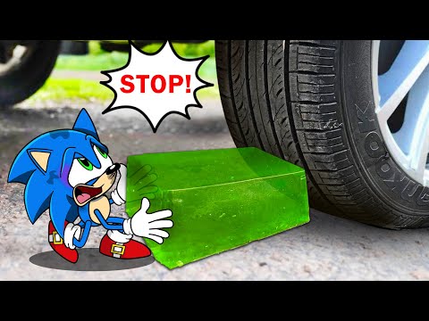 Please Noo ! Car Crushing Sonic vs Jelly Animation 🚓 Crushing Crunchy & Soft Things by Car