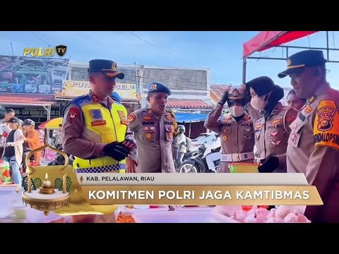 PASTIKAN KONDUSIVITAS PASAR RAMADAN, KAPOLRES PELALAWAN PATROLI BERJALAN KAKI