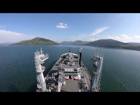 RFA Tiderace arriving at Loch Striven