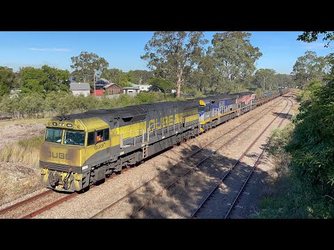 Qube QL009, CF4421 & CF4412 (Black Caviar) with 3WB7 at Paterson - 24/5/23