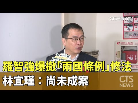 羅智強爆撤「兩國條例」修法　林宜瑾：尚未成案