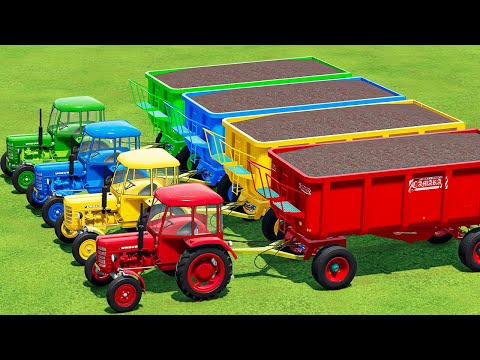 TRANSPORT & LOAD SMALL URSUS TRACTOR & OLIVE with COLORED ISUZU TRUCK! FS22 - 147