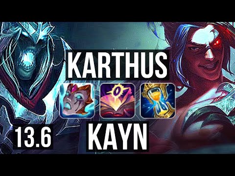 KARTHUS vs KAYN (JNG) | 11 solo kills, Rank 9 Karthus, Godlike | TR Grandmaster | 13.6