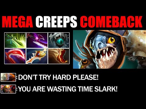 Mega Creeps Comeback By Divine Rapier Slark - Epic Battle Fight 7.27c Dota 2