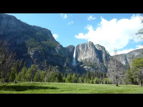 Viewing Yosemite Falls over Sentinel Meadow