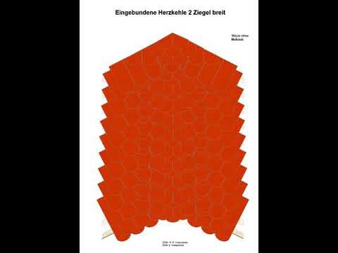 Eingebundene Herzkehle 2 Ziegel breit - Biberschwanz - Biberdach