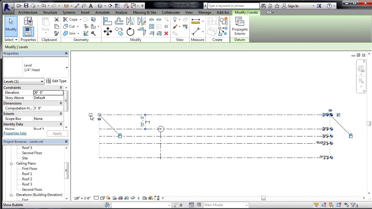 Revit Architecture 2016 Tutorial for Beginners - Exploring Levels