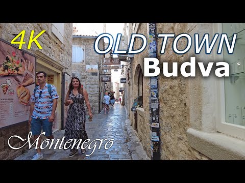 Budva, Old Town/ Montenegro,🌡T+30C°🌞  - virtual travel, walking tour- 4K