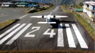 preview picture of video 'Airplane Start in LUKLA Everest Region - Nepal - Most dangerous Airport of the World'