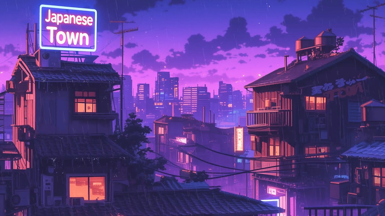 1980s & 90s Lofi Hip Hop Beats 🎥 Nostalgic Vibes & Retro Japanese Town Ambience 🌆 Lofi Rain Playlist