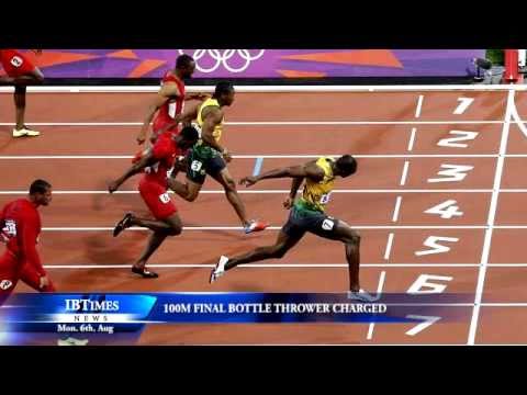 100m Final bottle thrower charged