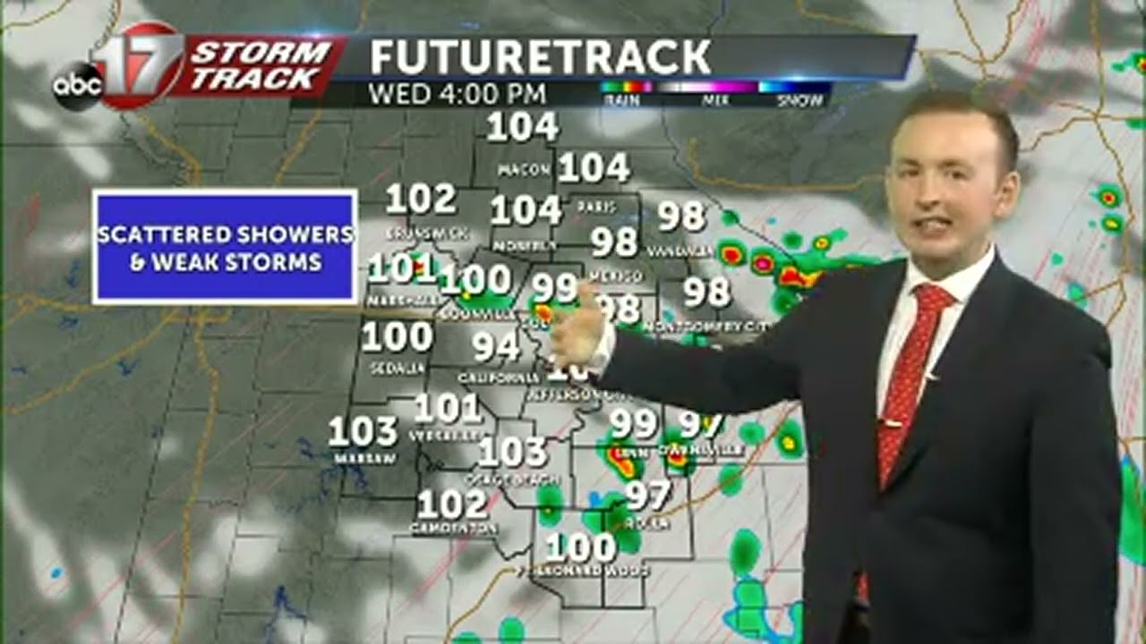 Tracking slim rain chances tonight and dangerous heat the rest of the week