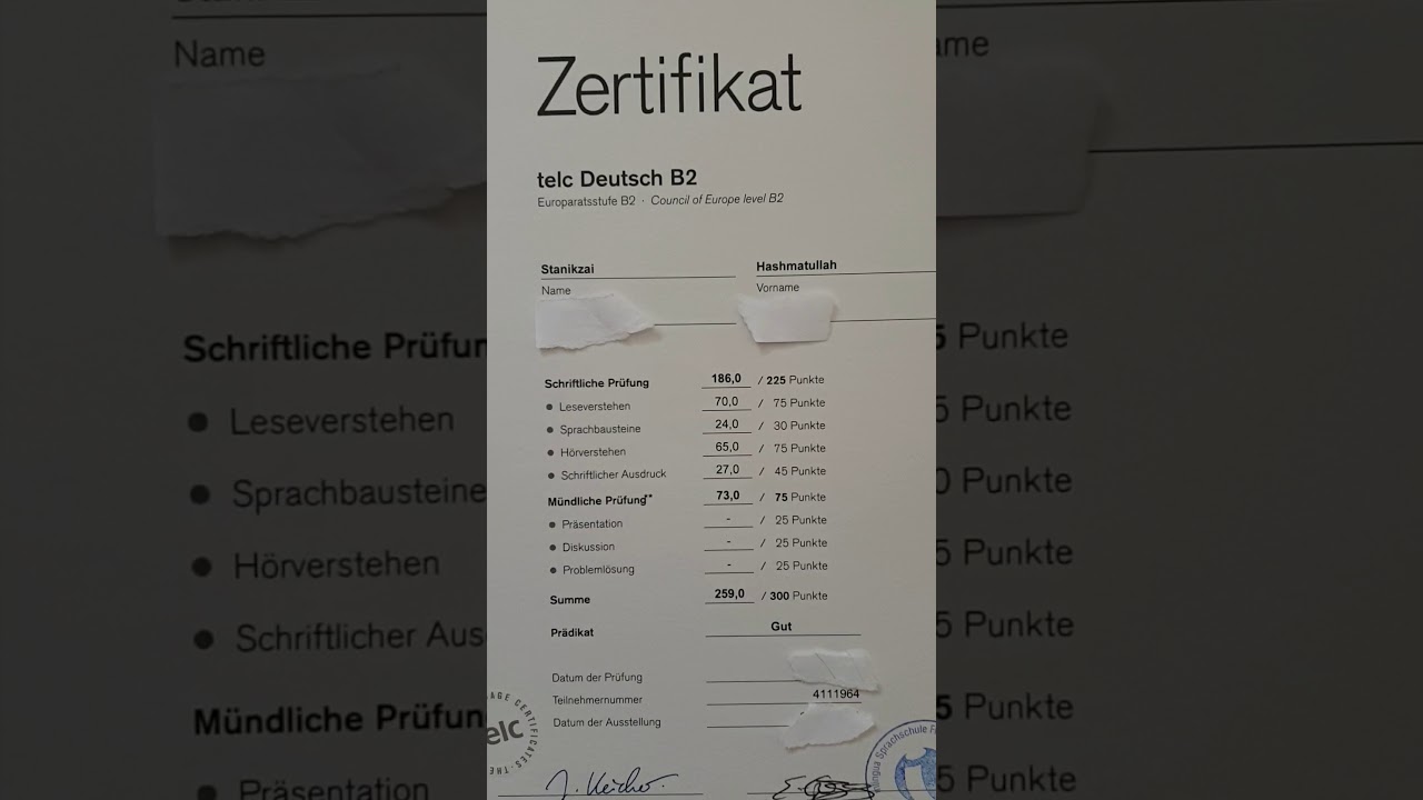 Telc b2 Prüfung Ergebnis/Telc B2 Zertifikate