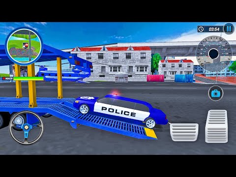 US Police Limo Car Transporter Simulator - Trailer Truck Driver 3D - Android Gameplay