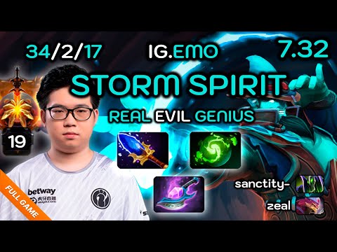 IG.emo Storm Spirit [34/2/17] SO HARD TO PUNISH HIM - ONLY 2 DEATHS in HOUR LONG GAME