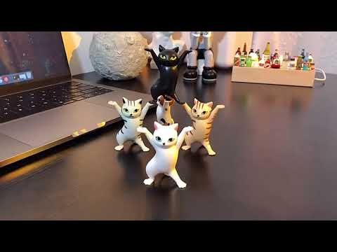 5pcs Dancing Cat Earphone Stand,Headset Holder, Pen Holder