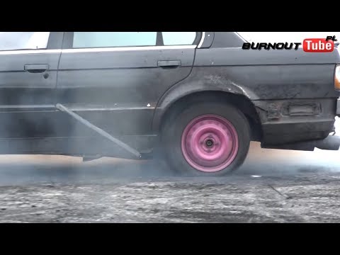 Palenie gumy BMW E30 320 "BATON" - XX Ogólnopolski Zlot BMW Toruń 2017