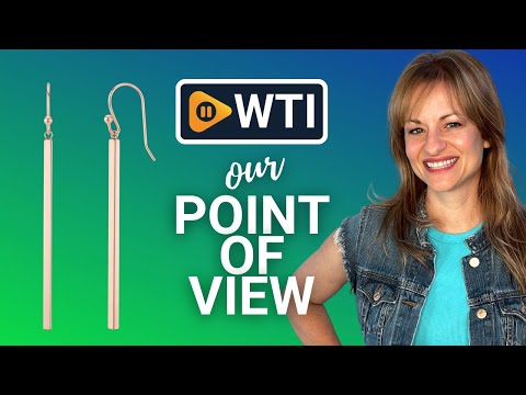 Minimal Simple Long Rose Gold Plated Bar Dangle Earrings - WTI product video review