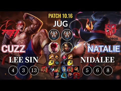 T1 Cuzz Lee Sin vs SB Natalie Nidalee Jungle - KR Patch 10.16