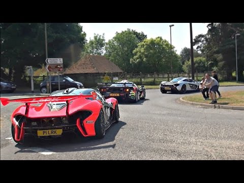 INSANE Lark McLaren P1 GTR road legal driving in insane convoy and start ups!