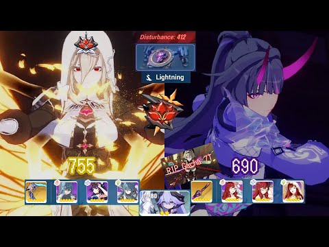 HI3 - ExAbyss RedLotus (Nihillius D412 - Buff Lightning) Aponia S0 (755), HoT S1 (690)