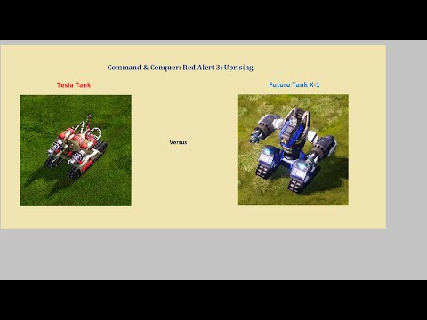 C&C Red Alert 3 - tesla tank vs future tank x-1