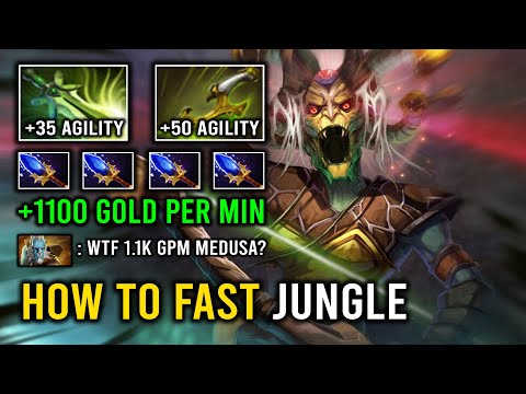 How to Fast Jungle Medusa +1100 Gold Per Min Brutal Max Attack Speed Vs PL Dota 2