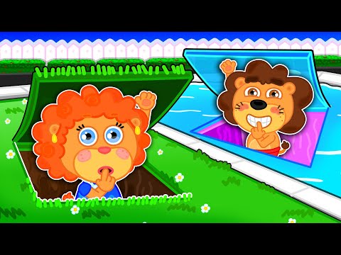 Lion Family | I Built 4 SECRET Rooms In ONE COLOR! | Cartoon for Kids