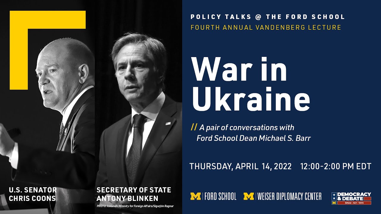 A pair of conversations with Secretary of State Antony Blinken and Senator Chris Coons