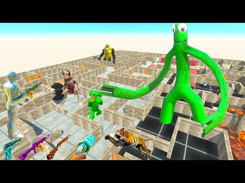 RESCUE MISSION RAINBOW FRIENDS GREEN in DEADLY MAZE from DINOSAURS - ARBS