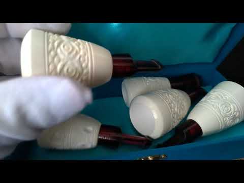 CIGAR MOUTHPIPECE HOLDERS CARVED FROM BLOCK MEERSCHAUM